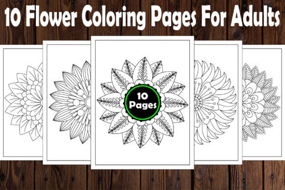 10 Flower Coloring Pages for Adults