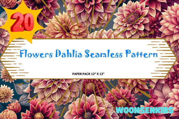20 Flowers Dahlia Seamless