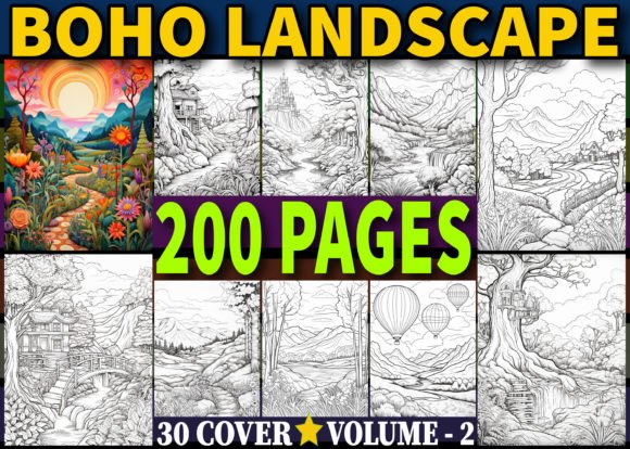 200 Boho Landscape Coloring Pages Adults: A Thoughtfully Curated Resource for Mindful Creation