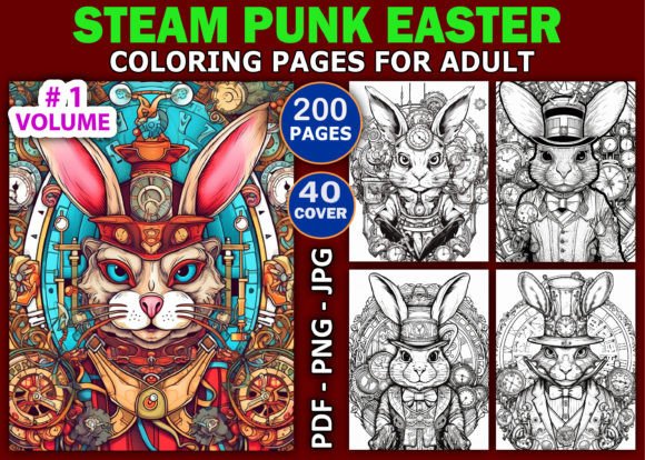 200 Steampunk Easter Coloring Pages