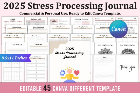 2025 Stress Processing Journal for Canva: A Practical Evaluation for Planners and Self-Reflection Users