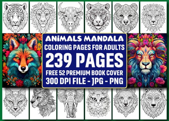 239 Animals Mandala Coloring Pages KDP
