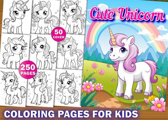 250 Unicorn Coloring Pages for Kids