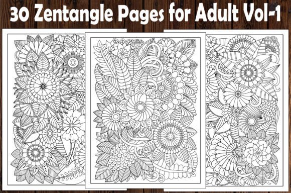 30 Zentangle Coloring Pages - for Adult
