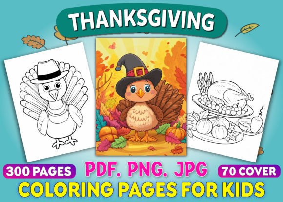 300 Happy Thanksgiving Coloring Pages