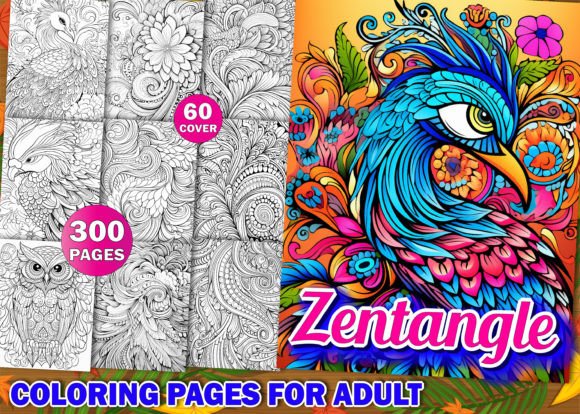 300 Zentangle Coloring Pages Bundle-KDP