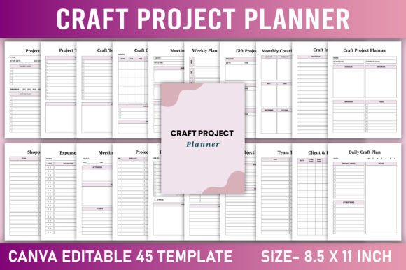 Editable Craft Project Planner Canva: Your All-in-One Creative Organization Tool