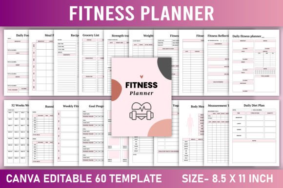 Editable Fitness Planner Canva Template: Your All-in-One Digital & Printable Health Companion