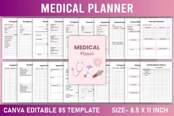 Editable Medical Planner Canva Template