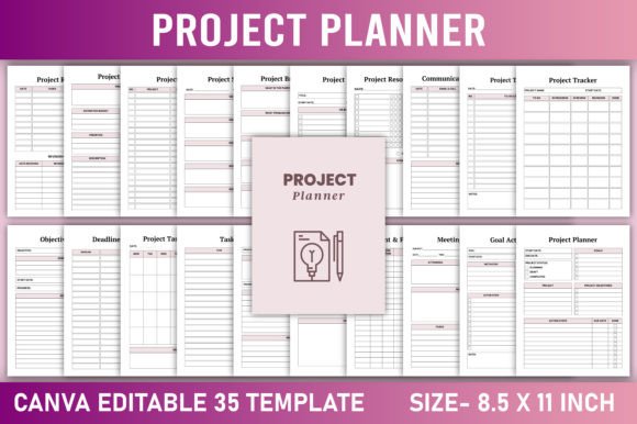 Editable Project Planner Canva Template: Your All-in-One Planning Tool, Ready When You Are