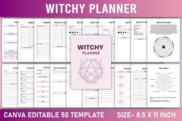 Editable Witchy Planner Canva Template