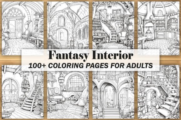 Fantasy Interior Coloring Pages