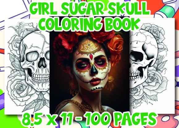 Girl Sugar Skull Coloring Pages Adult