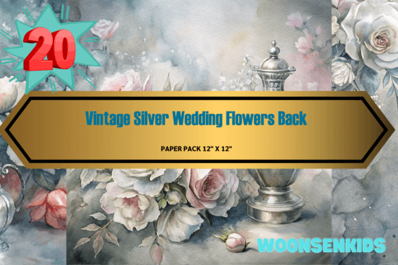 New Vintage Silver Wedding Flowers Background Watercolor PNG KDP Digital Paper: Elegance, Versatility, and Creative Power